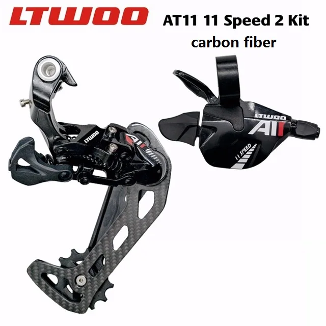 SL and RD carbon LTWOO carbon AT 11 1x11 скорость-срабатывает коробка передач+ задний переключатель, KMC 11 скорость цепи+ Racework 11 скорость кассеты для M7000M8000 - Цвет: SL and RD carbon