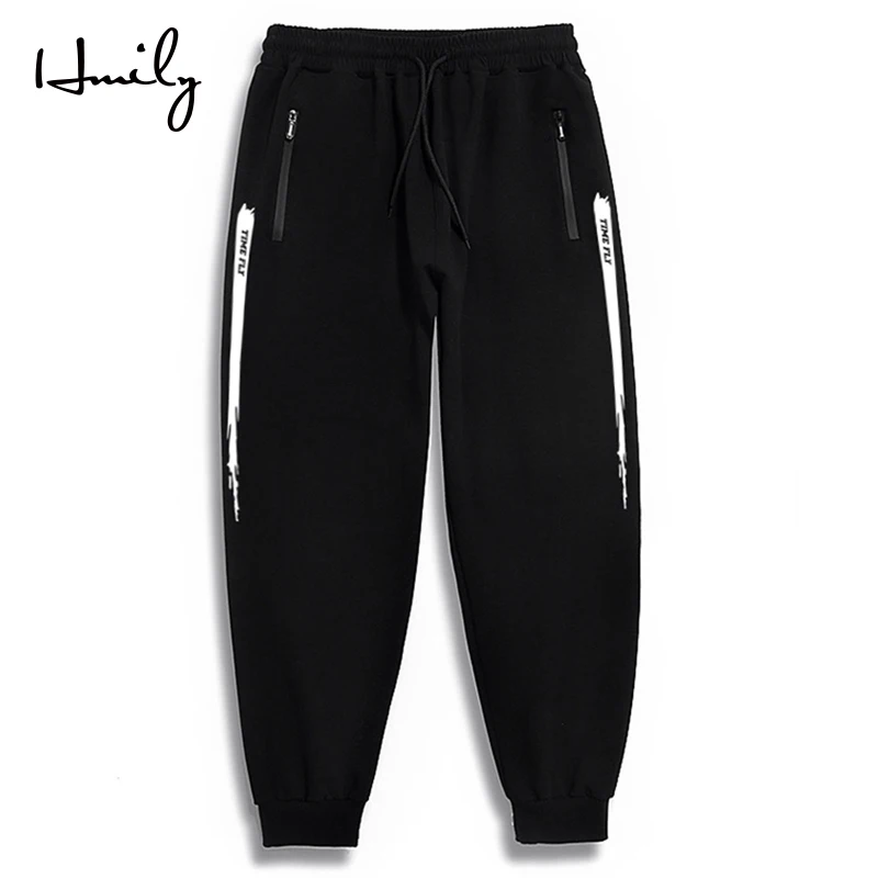 HMILY/Мужские штаны черного цвета повседневные мужские 5XL 6XL 7XL спортивные для бега