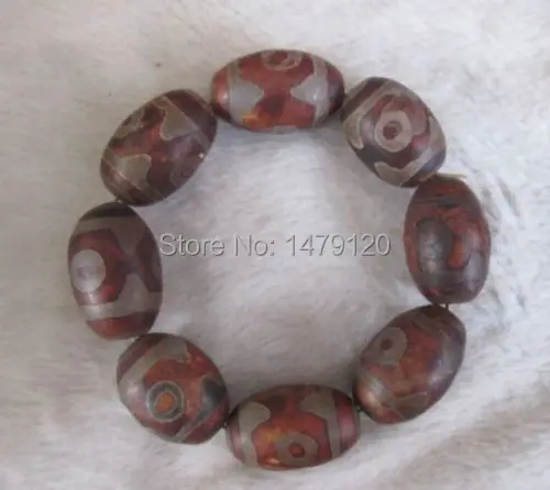 Собрать Тибетский король конг глаз floer Телескопический амулет дзи бусы браслет/7 |