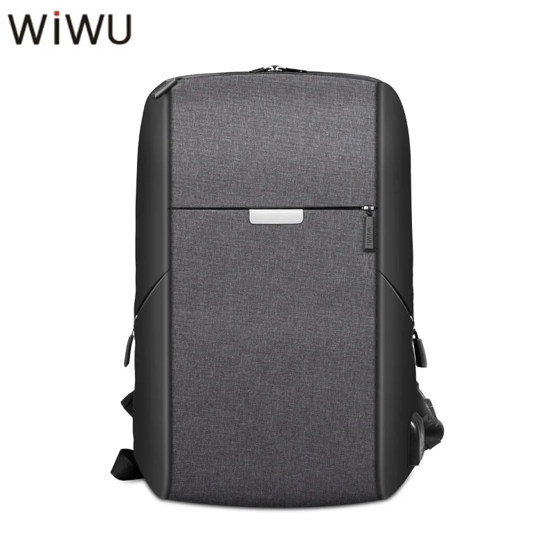 WIWU, новинка, мужской рюкзак с USB подзарядкой, 3,5 мм, аудио разъем, 180 градусов, открытый 15,6, мужской рюкзак для студентов, бизнес, путешествий