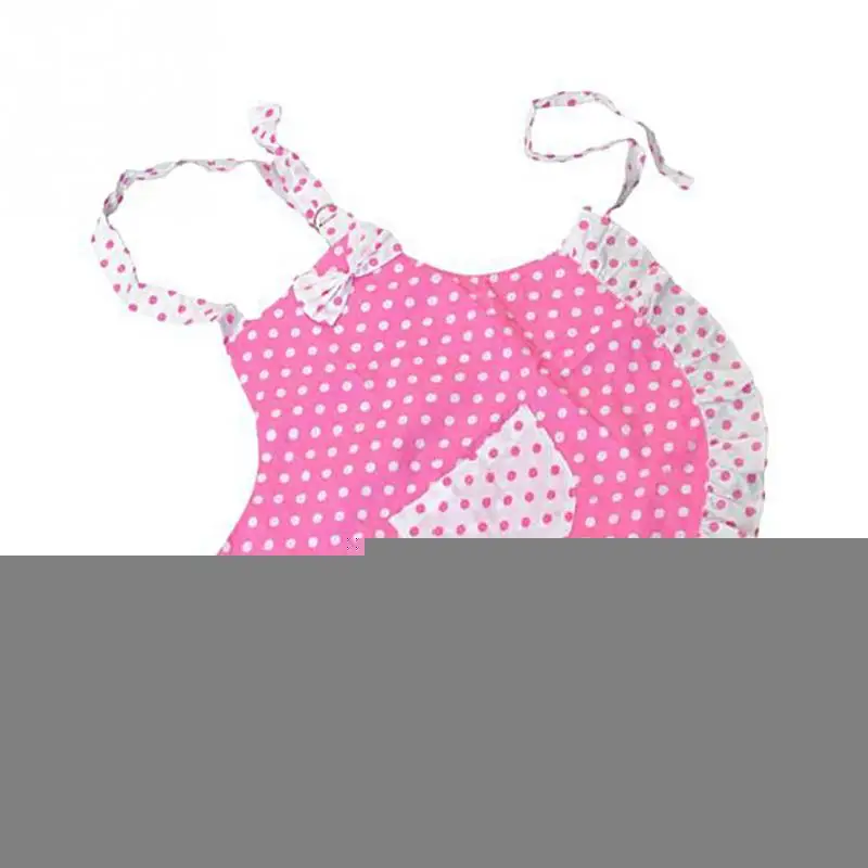 Фартук детский в горошек с милым мультяшным розовым бантом|Фартуки| |