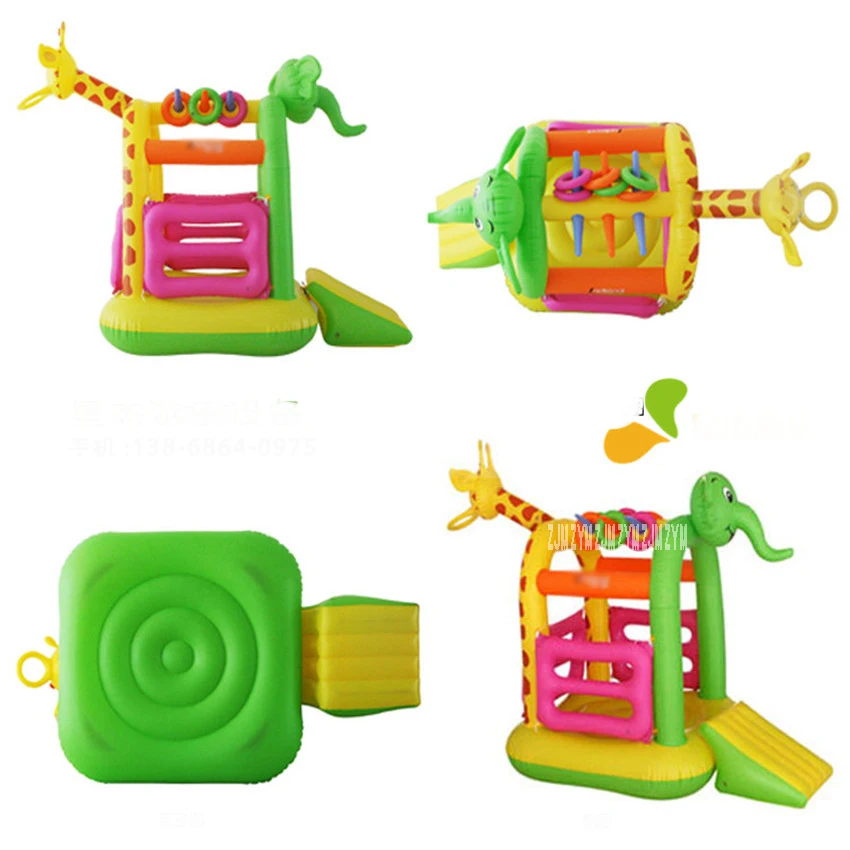 Детский надувной батут домашний с раздвижной доской детский искусственным