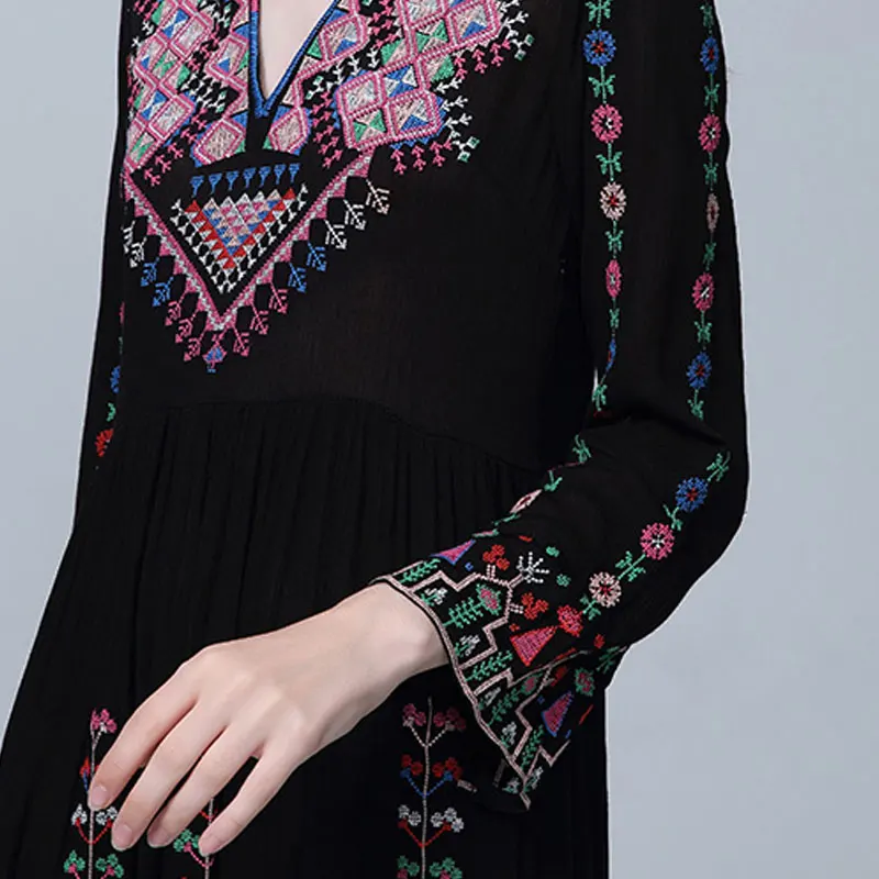 Новое винтажное платье с v образным вырезом для сексуальных женщин богемное