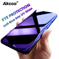 akcoo s10 plus anti blue ray glass protector for samsung galaxy s8 9 10e plus note 8 9 uv glass full glue screen protector film