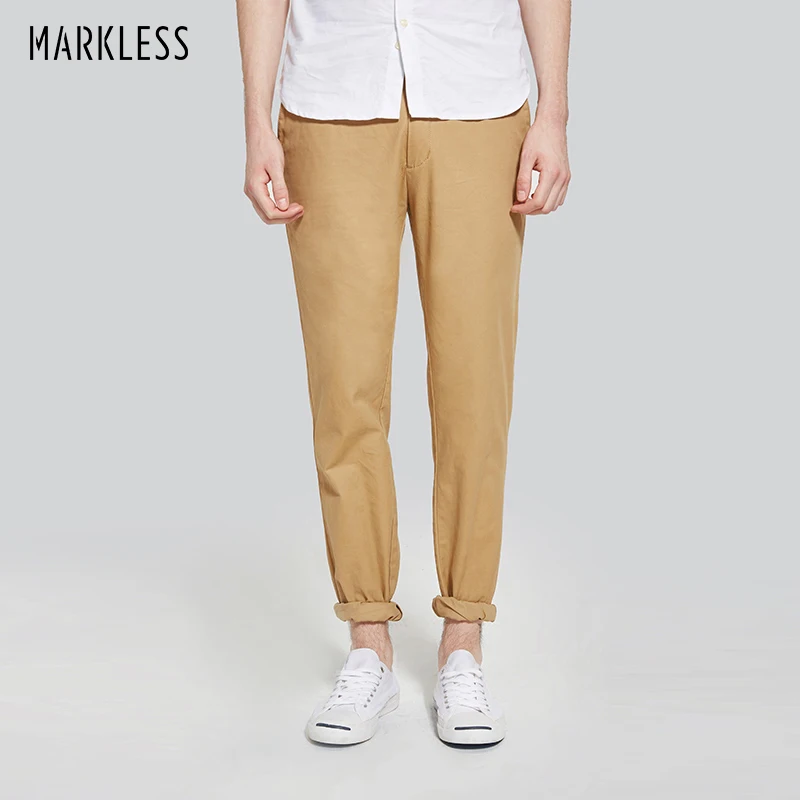 Markless осень 2017 г. Для мужчин Slim Fit Straight Брюки мужские модные повседневные штаны