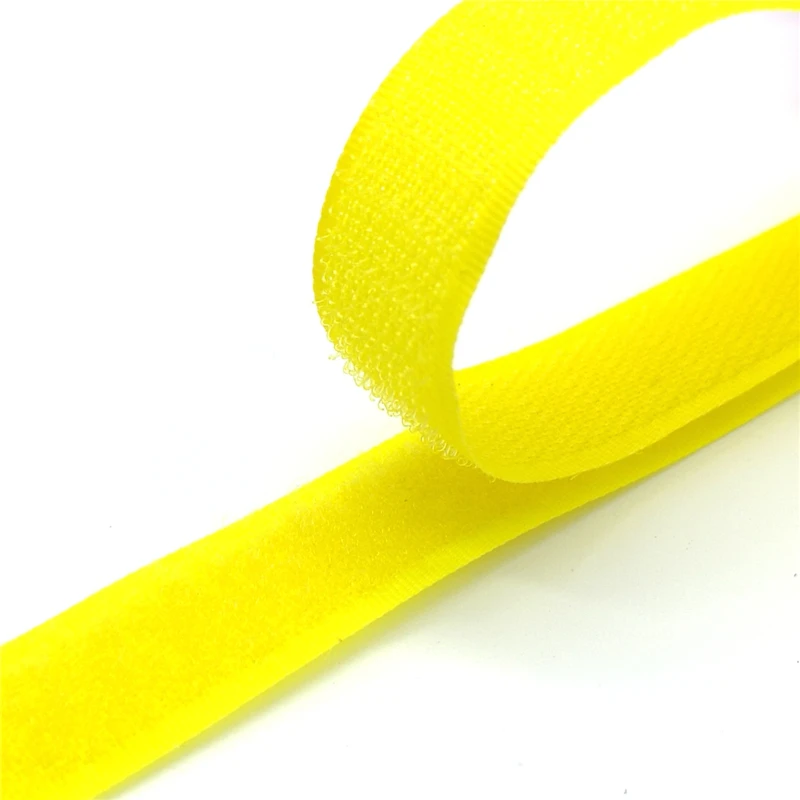 Yellow 1 пара 20 мм красочная застежка ленты velcros крюк и петля Ленты Кабельные стяжки Швейные аксессуары, 1 ярд/лот - Цвет: Yellow