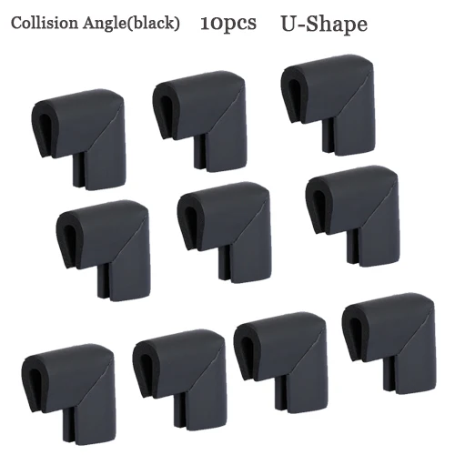 black 10pcs 2 м детская защитная накладка на углы анти-столкновения угол полосы безопасности ребенка рабочего стола угол протектор на край стола-10 - Цвет: black 10pcs