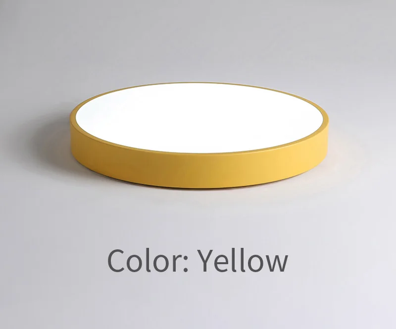 Yellow Nordic простой круглый светодиод Гостиная потолочный светильник Макарон Цвет Спальня светильник для детской комнаты исследование украшения лампы - Цвет корпуса: Yellow