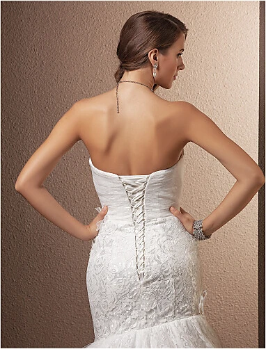 Fashionable Mermaid Inexpensive Wedding Dress With Crystals Lace Up Vestido De Noiva Imported China Plus Size Pretty Gown 2015 | Свадьбы и