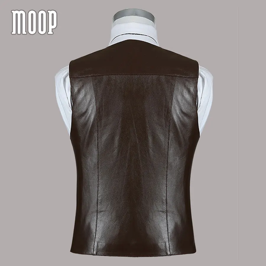Жилет мужской из натуральной кожи 100% ягненка 4 цвета|chaleco hombre|genuine leather vestmens waistcoats |