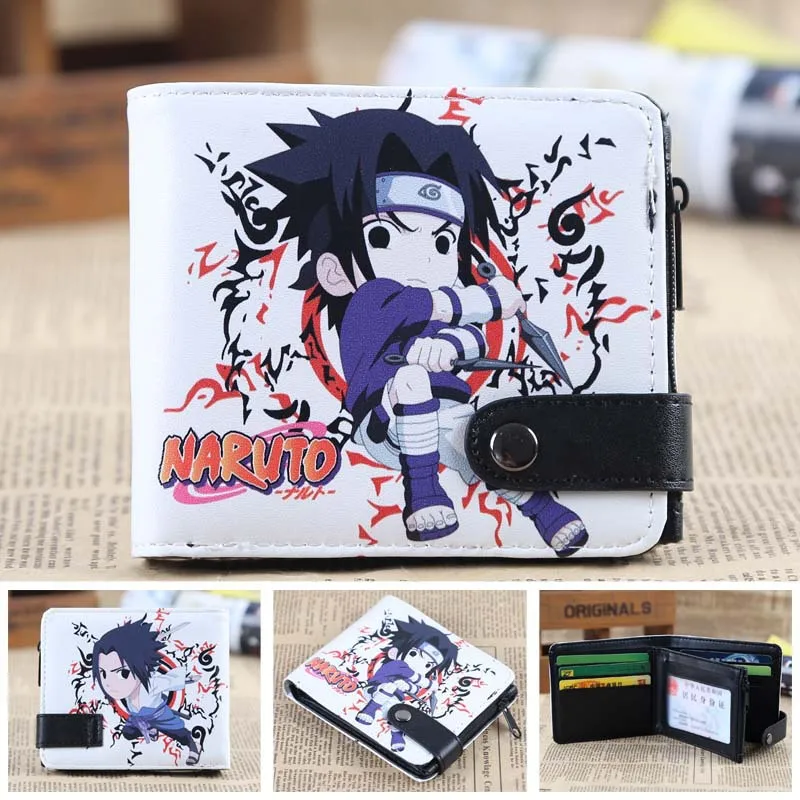 Naruto-02 Аниме мультфильм Кнопка короткий двойной pu Кошелек Черный Дворецкий Тоторо Наруто гинтама атака на Титанов L держатель слоев портмоне - Цвет: Naruto-02