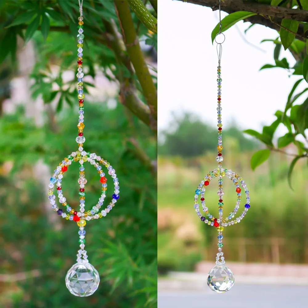 H& D чакра Suncatcher хрустальные призмы ручной работы Радужный шар подвеска-маятник 30 мм домашнее окно коллекция солнцезащитный Ловец декоративная