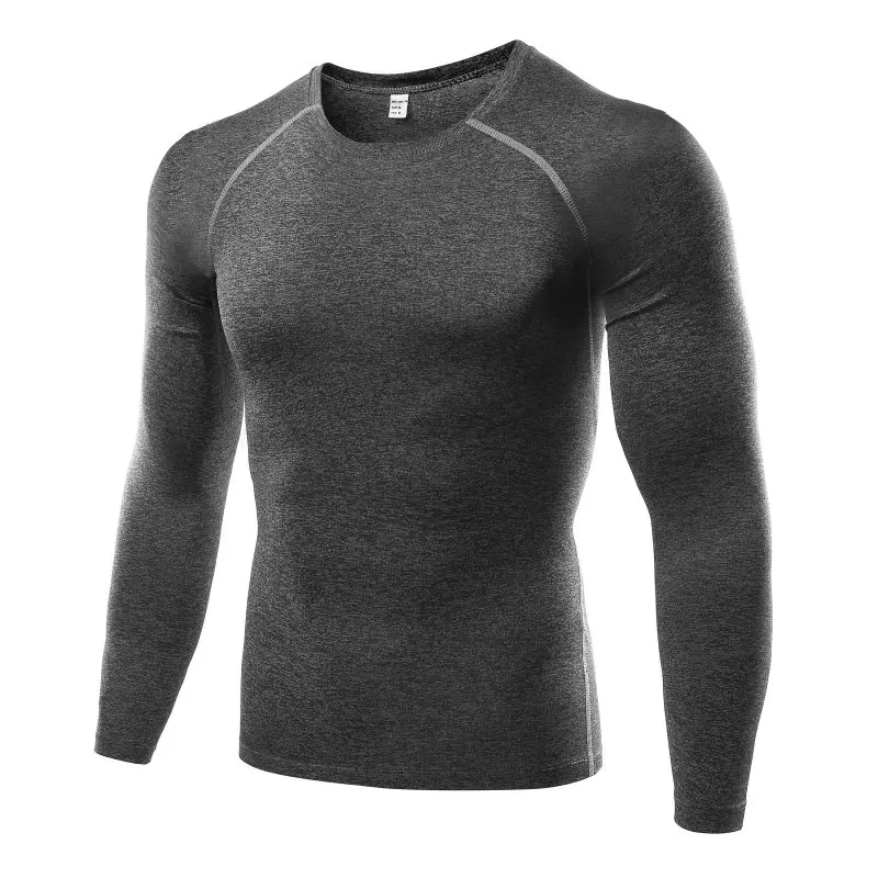 Мужская компрессионная тренировочная рубашка Рашгард фитнес с длинными рукавами базовый слой кожа