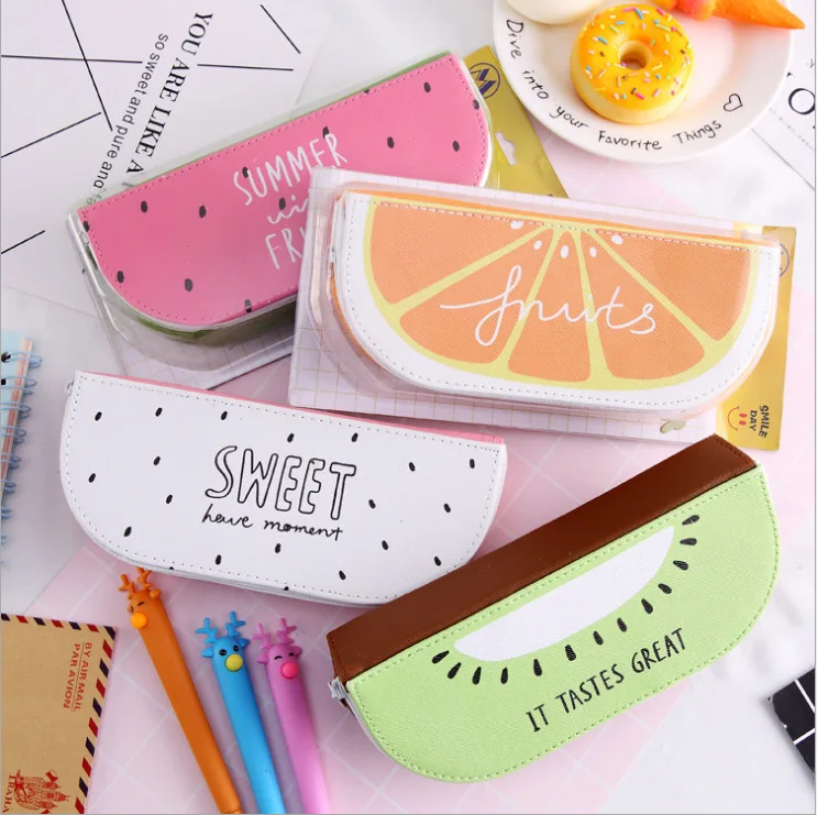 Креативный новый фруктовый школьный студенческий Чехол карандаш на молнии сумки