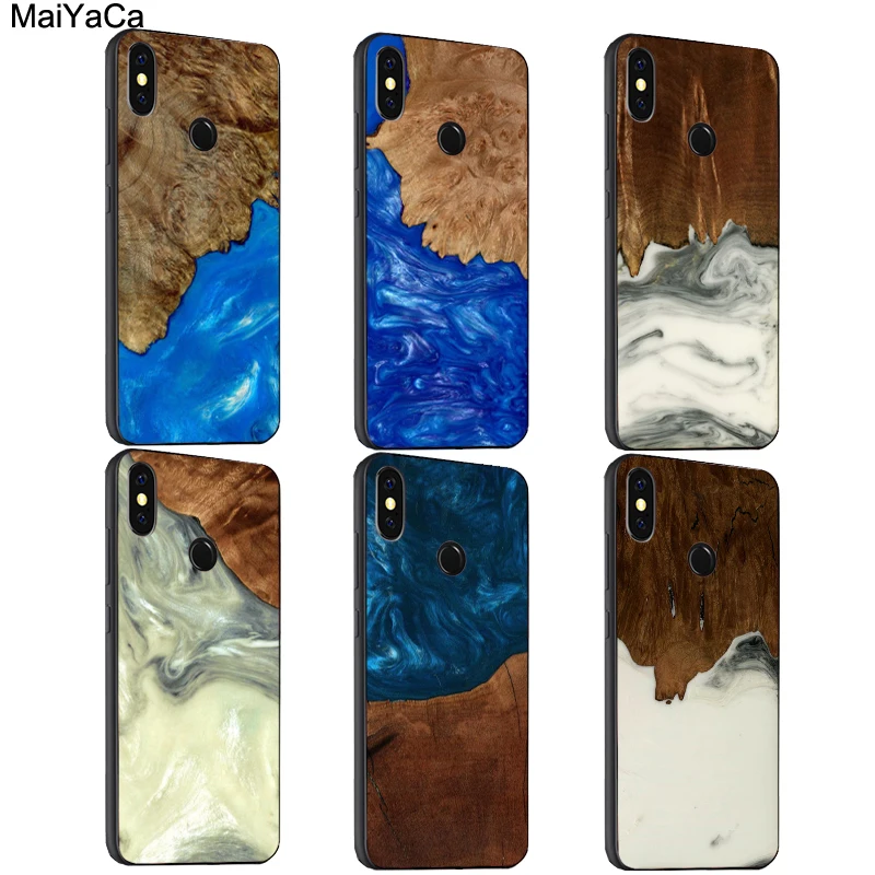 Мягкий чехол с рисунком под дерево и смолу для Xiaomi Redmi Note 9 Pro 9S 8T 8 9C 9A Mi 10T 10 Lite POCO X3 |