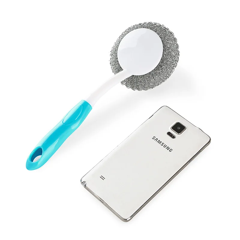 Long Handle Stainless Steel Brush Pan Cleaning Brushes Magic Metal Rust Remover Scourer Wash Dishes Cleaner Pot Kitchen | Дом и сад