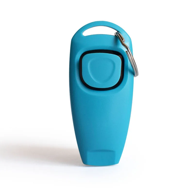 Sky blue Кинологический кликеры 2 в 1 свисток и Clicker Обучение Питомца Набор инструментов с ремешком для собаки кошки птицы и маленькие Животные - Цвет: Sky blue