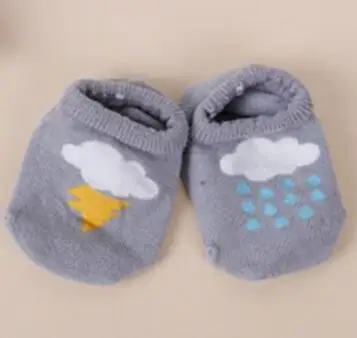 gray rain Детские носки с облаками нескользящие носки-тапочки с резиновой подошвой Meias Sapato, детские носки для девочек и мальчиков, Meia Infantil - Цвет: gray rain