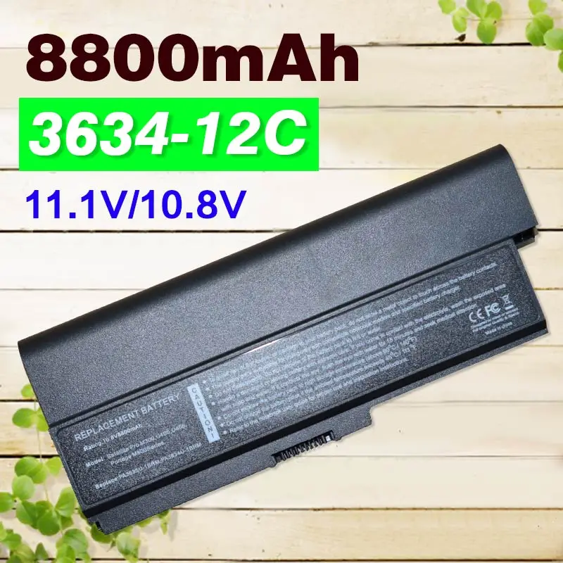 

12 cells 8800mah Laptop Battery PA3634 For Toshiba Satellite Pro 3000 C650 C660 L510 L600 L630 L640 L650 L670 M300 T130 U400