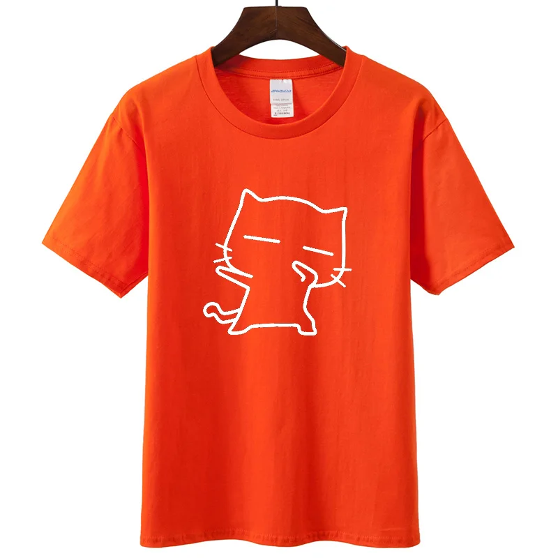 Футболка женская с рисунком кошки в стиле Харадзюку модный топ коротким рукавом