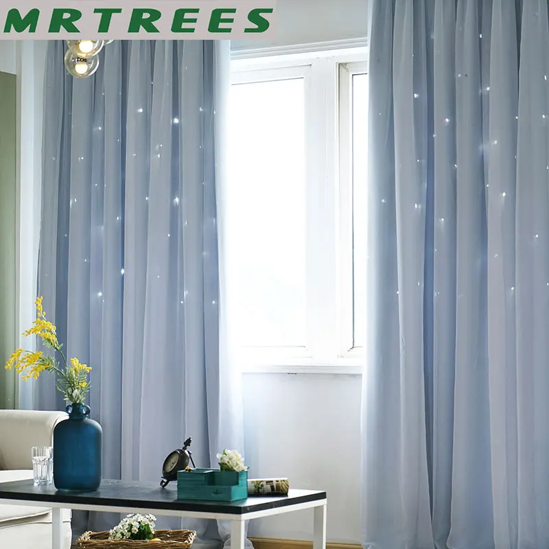 MRTREES шторы блэкаут плотные для гостиной современный сращивания Детская спальня