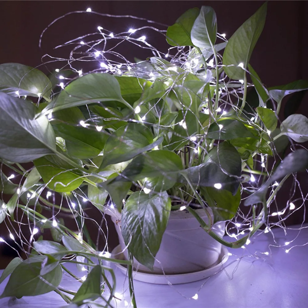 100% Бренд новый высокое качество 200Led Открытый Солнечный медный провод свет шнура