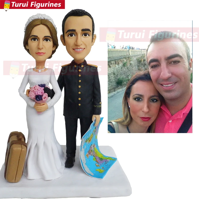 Свадебная Статуэтка для путешествий свадебный торт Топпер дизайн на заказ