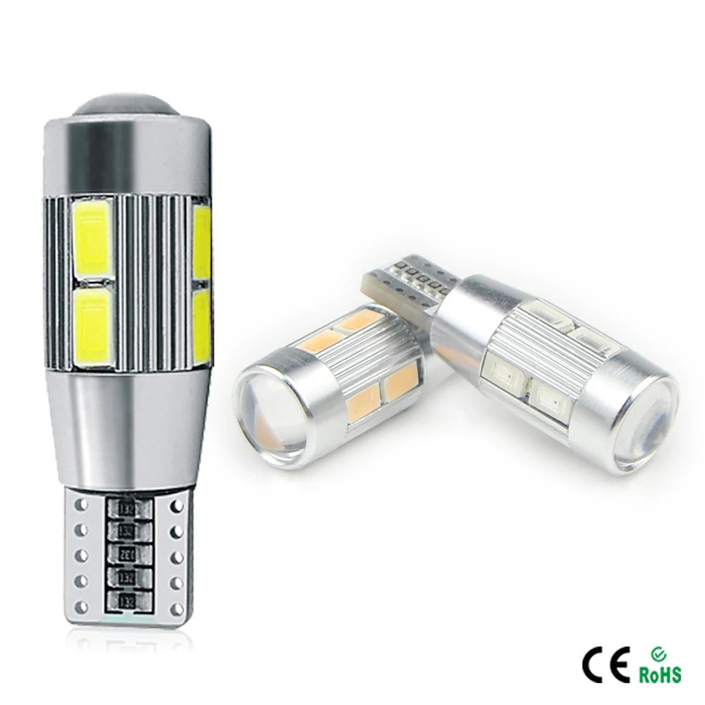 1X Высокая мощность авто светодиодный свет автомобиля T10 W5W 194 Canbus 5730SMD 10
