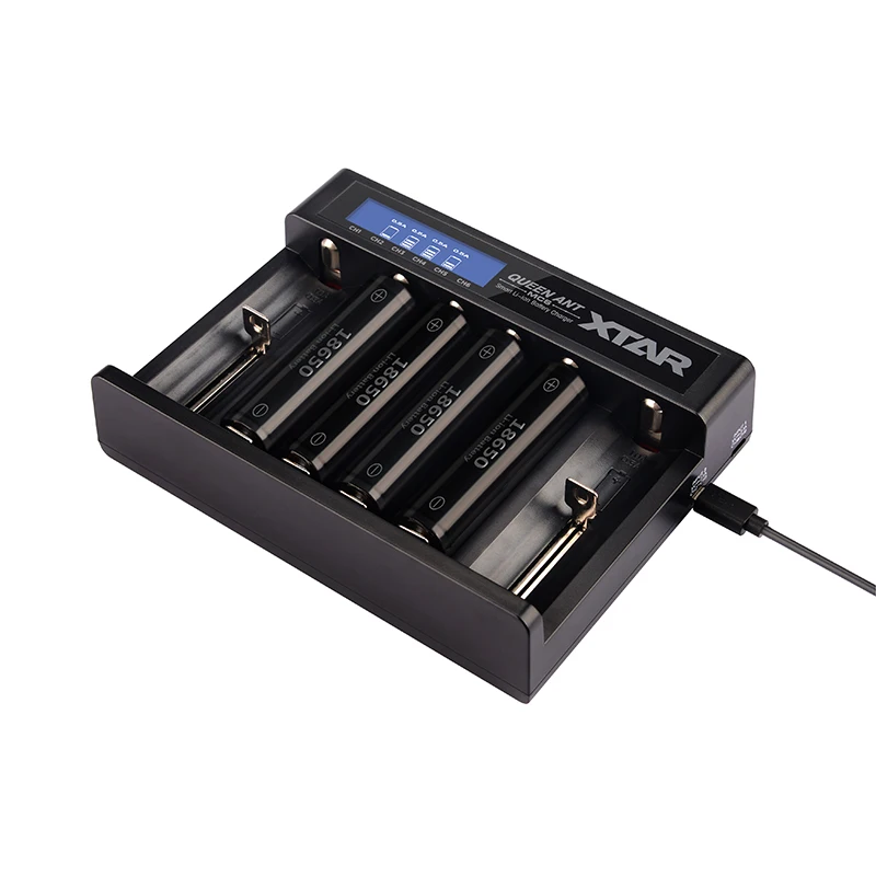 Подлинный xtar QUEEN ANT MC6 6 слотов двойной USB вход умный батарея зарядное устройство