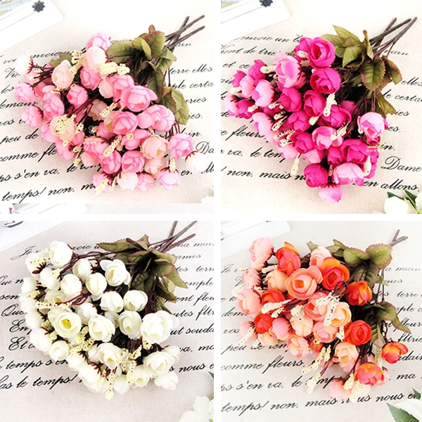 Искусственная красная роза цветы 18 цветочных головок Камелия Цветочная Магнолия