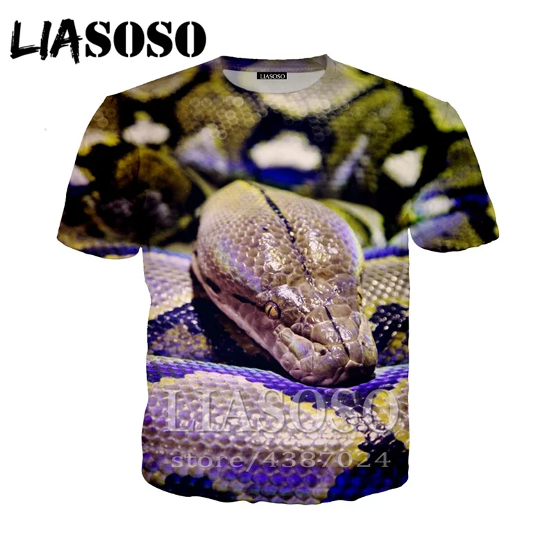 Футболка Мужская/женская с 3D принтом змеи модная уличная одежда лицом динозавра