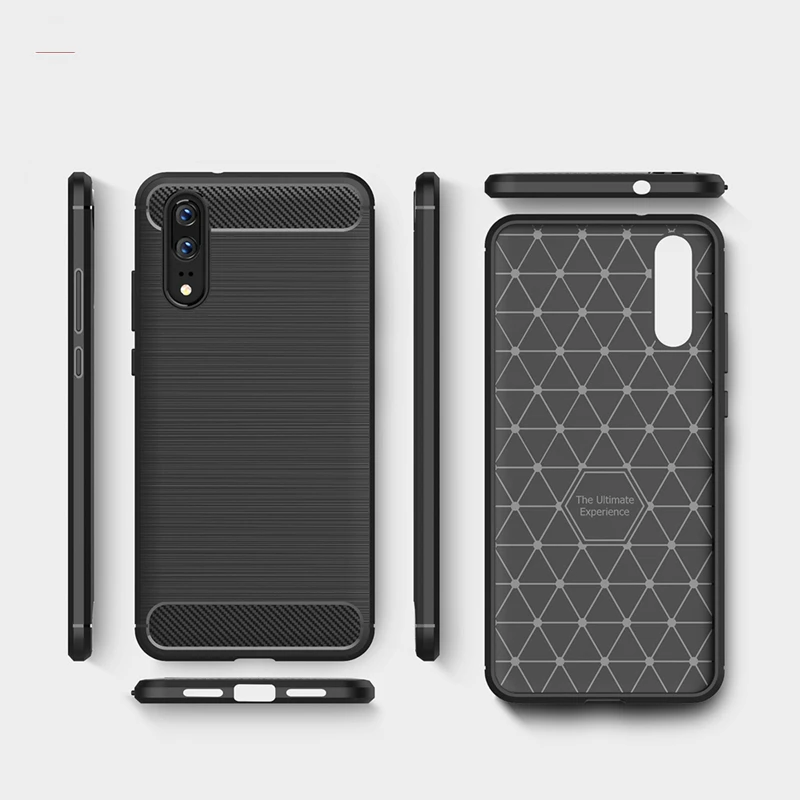 OLLIVAN Retro Case For Huawei P20 Lite Pro Cover Vintage Business Men Silicone Soft TPU Luxury Fiber Fundas |