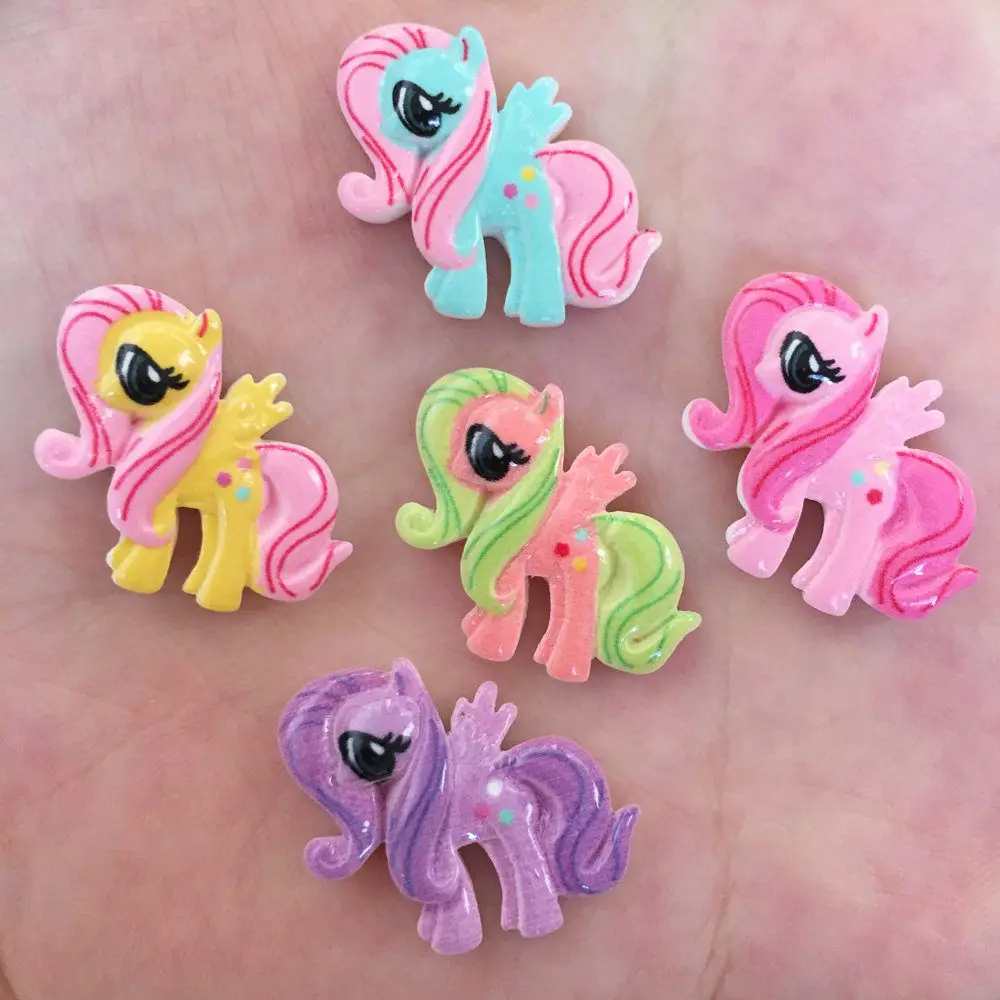 Сделай Сам 20 штук милая смола ручная краска лошадь плоский задний камень детский