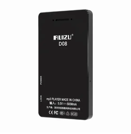 Новейший MP3 плеер RUIZU D08 8 Гб 16 г для хранения 2.4in HD большой цветной экран воспроизведение HIFI радио без потерь Fm Электронная книга музыкальный плеер