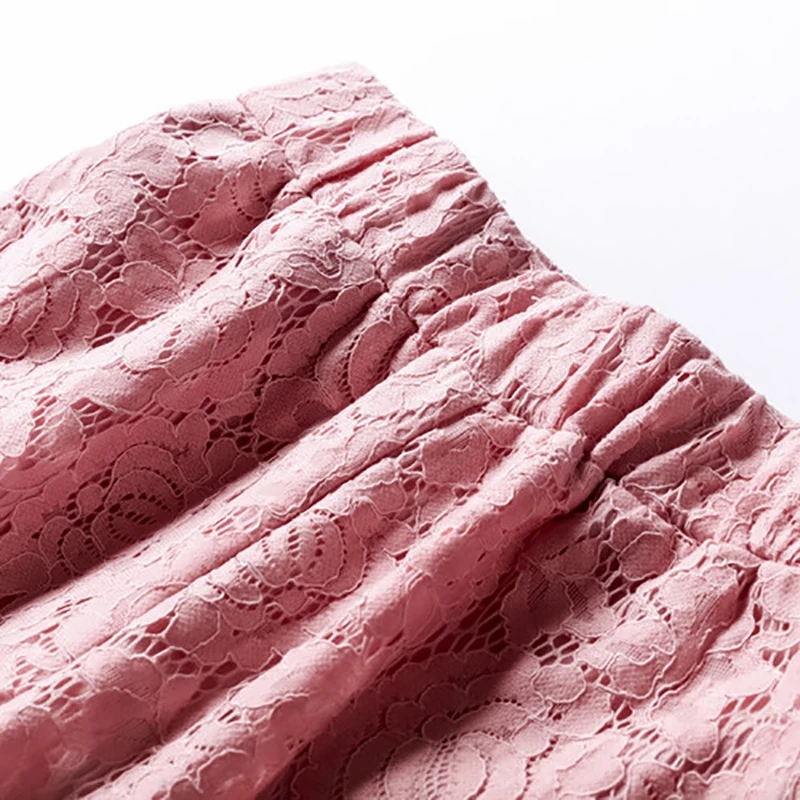 2018 новые осенние модные розовые кружевные комплекты высокого качества Короткие