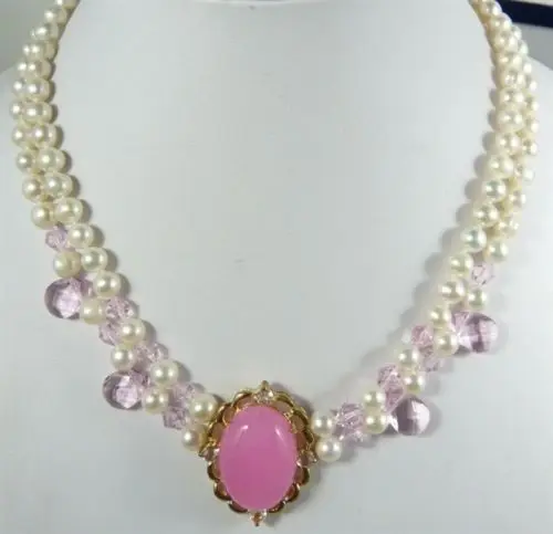 Доставка 2 цвета белый пресноводный жемчуг розовый и синий нефрит лунный камень