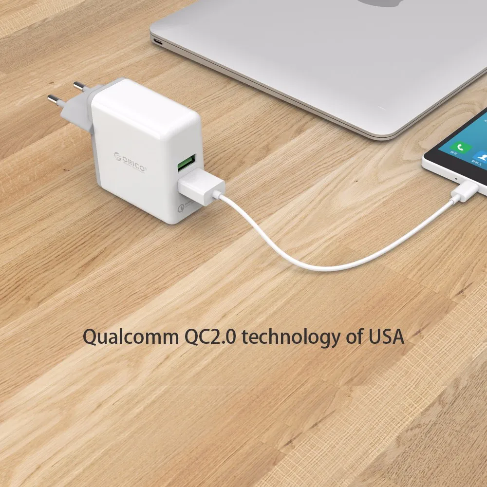 Быстрое зарядное устройство ORICO с двумя портами, QC 2,0, USB, 36 Вт, максимальное быстрое настенное зарядное устройство для мобильного телефона Xiaomi huawei, быстрое зарядное устройство