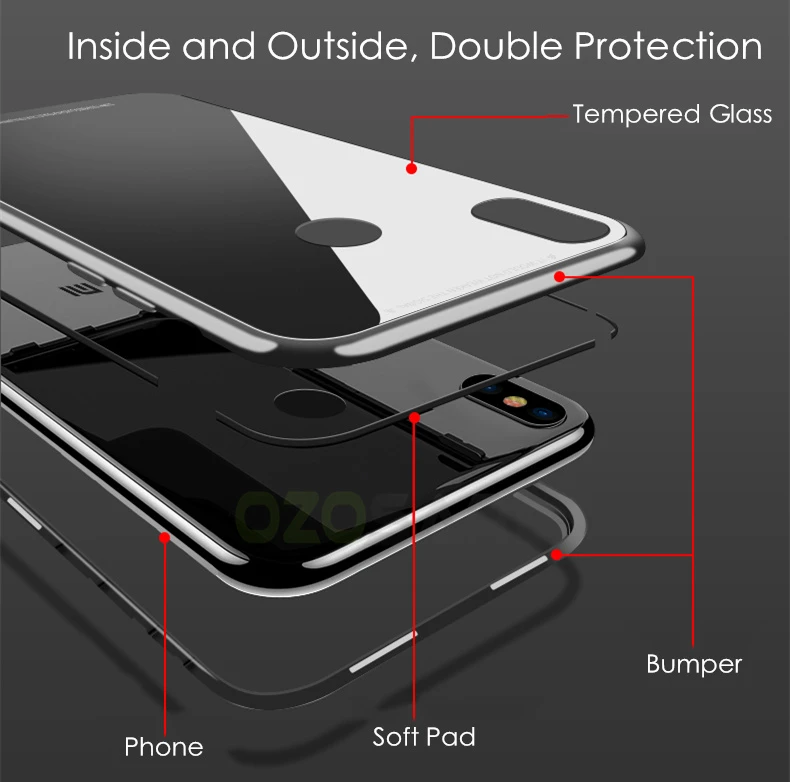 Магнитный адсорбционный чехол для Xiaomi mi 8 чехол красный mi Note 5 Pro Полное покрытие закаленное стекло с магнитом чехол для красного mi Note 6 Pro Чехол