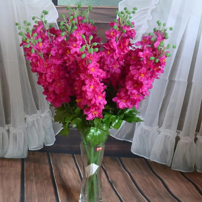 6 шт. Larkspur цветок напольный поддельный Дельфиниум Ajacis искусственные ядовитые травы для свадьбы декоративные цветы