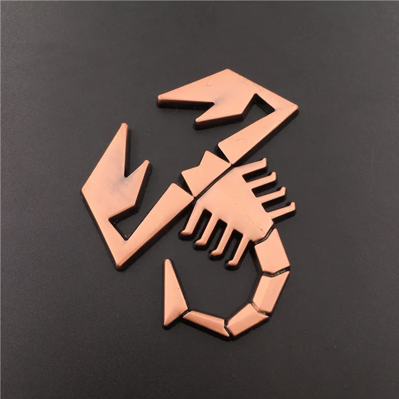 Red copper Скорпион цинковый сплав наклейка авто для Abarth 595 124 Fiat 500 Panda Punto Acura Nissan Dodge Skoda Vauxhall хромированная наклейка значок - Название цвета: Red copper