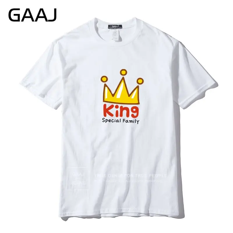 GAAJ 100% Cotton Brand Woman T Shirt Valentine's Day Birthday King Gift Funny Cartoon TShirts For Women Tees 4XL 5XL 6XL | Женская