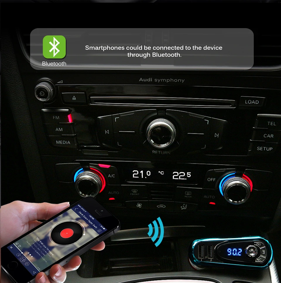 3-в-1 Car Kit MP3 плеер fm-передатчик Bluetototh автомобильный модулятор радио Bluetooth двойной Порты и разъёмы автомобиля Зарядное устройство для IPhone для samsung
