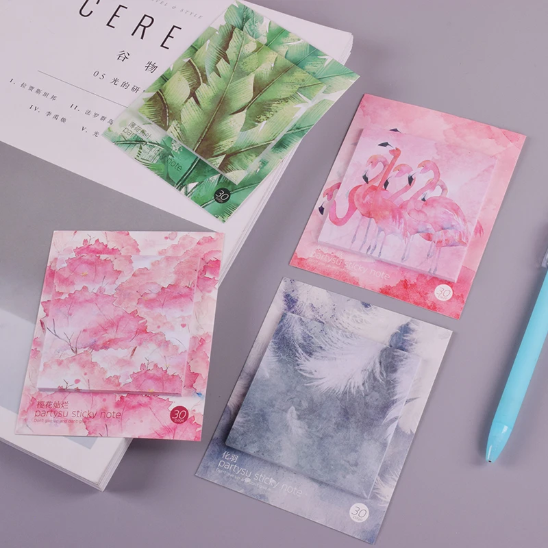 Красные листья зеленые растения блокнот планировщик sticky note бумажная наклейка kawaii канцелярские принадлежности pepalaria офисные школьные принадлежности