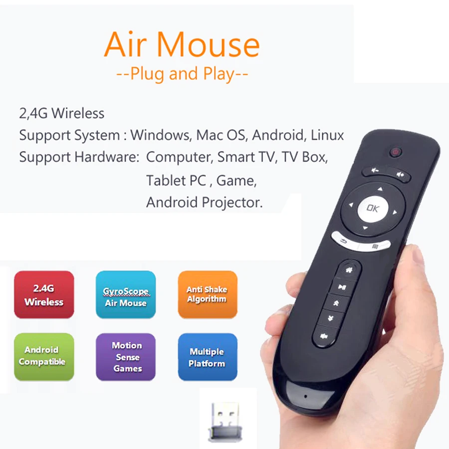 Пульт дистанционного управления проектором с датчиком движения VIVIBright. Fly Air Mouse 2 4G