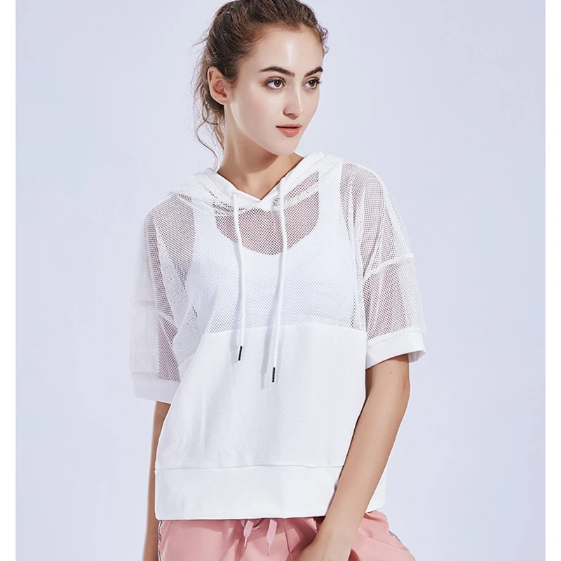 Женская одежда для бега рубашки йоги дышащая толстовка быстросохнущая футболка