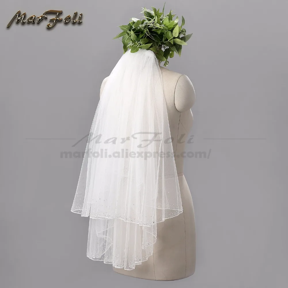 Свадебная фата белого цвета слоновой кости расшитая бисером с кристаллами