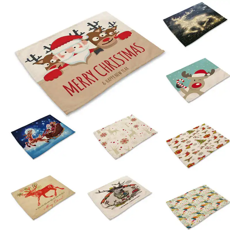 1 шт. Миска салфетка для вилки коврик Украшение дома вечерние Рождественский