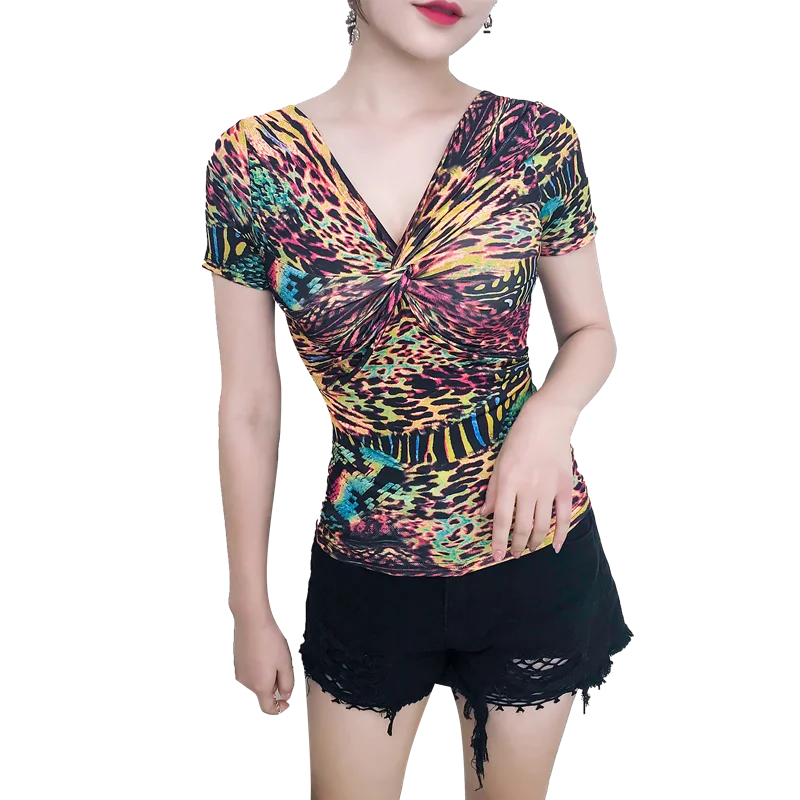 Женская летняя футболка с принтом Корейская версия женская большого размера