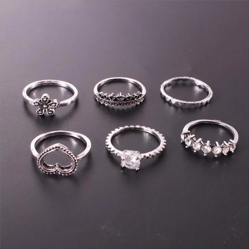 Богемное античное серебряное кольцо с изображением слона розы сердца короны