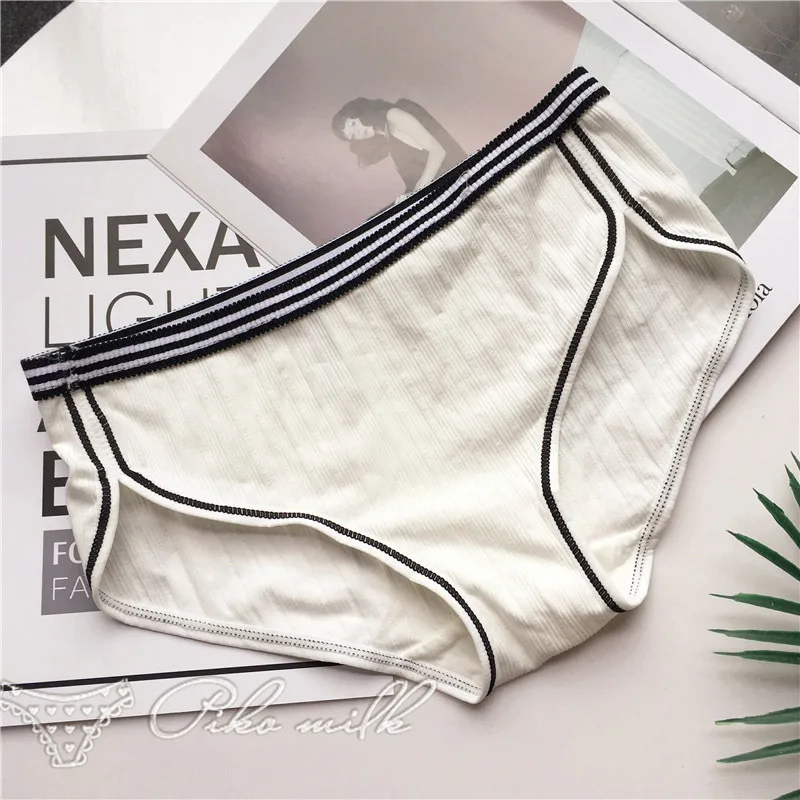 white SP& CITY Ins, стильное Спортивное Мягкое хлопковое бесшовное нижнее белье для женщин, милые однотонные дышащие трусы для девушек, сексуальные трусы, женское нижнее белье - Цвет: white